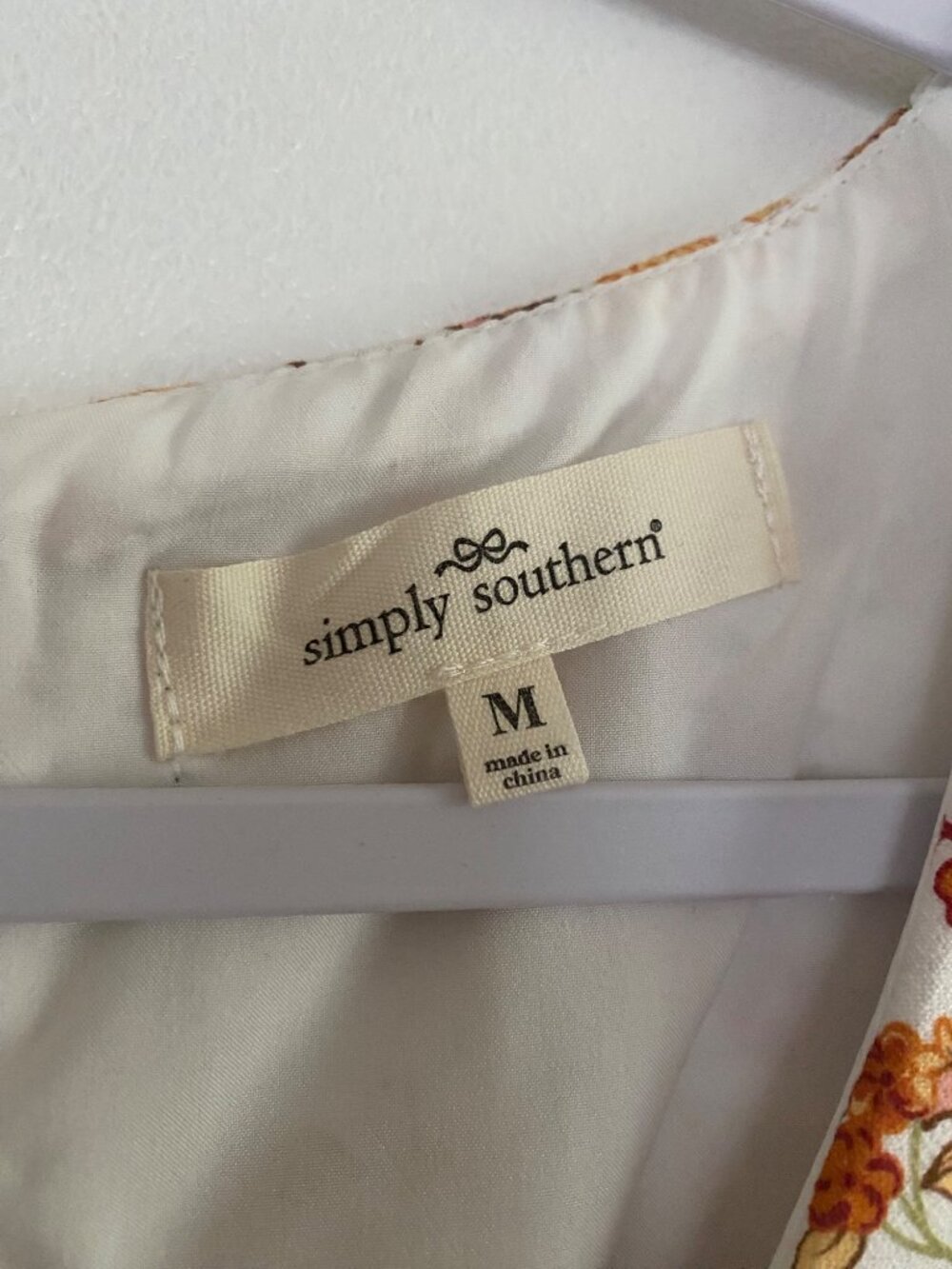 New! Simply Southern Floral Print Dress Smocked Cottage Size M - Picture 7 of 7